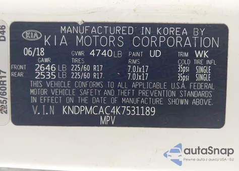 2019 Kia Sportage Lx from USA, damaged, VIN KNDPMCAC4K7531189